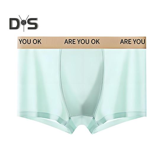 Menn Bokser Undertøy Middels høyde Patchwork Farge Ice Silke Shorts Truser Ultratynn Pustende Sommer Undertøy