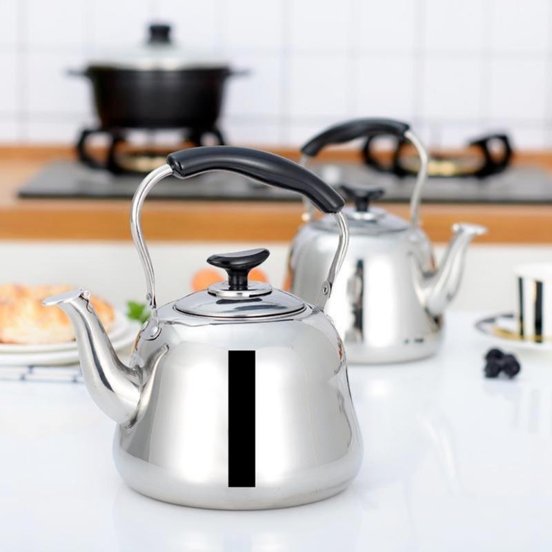 Large Multiple Capacity Whistling Kettle Corrosions Resistant Materials Loud Notification for Boiling Water Compatible Gas Induction Stove