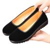Chaussures en tissu ceinture noire chaussures d'étiquette hôtel plates antidérapantes bout carré chaussures en tissu noir chaussures de danse