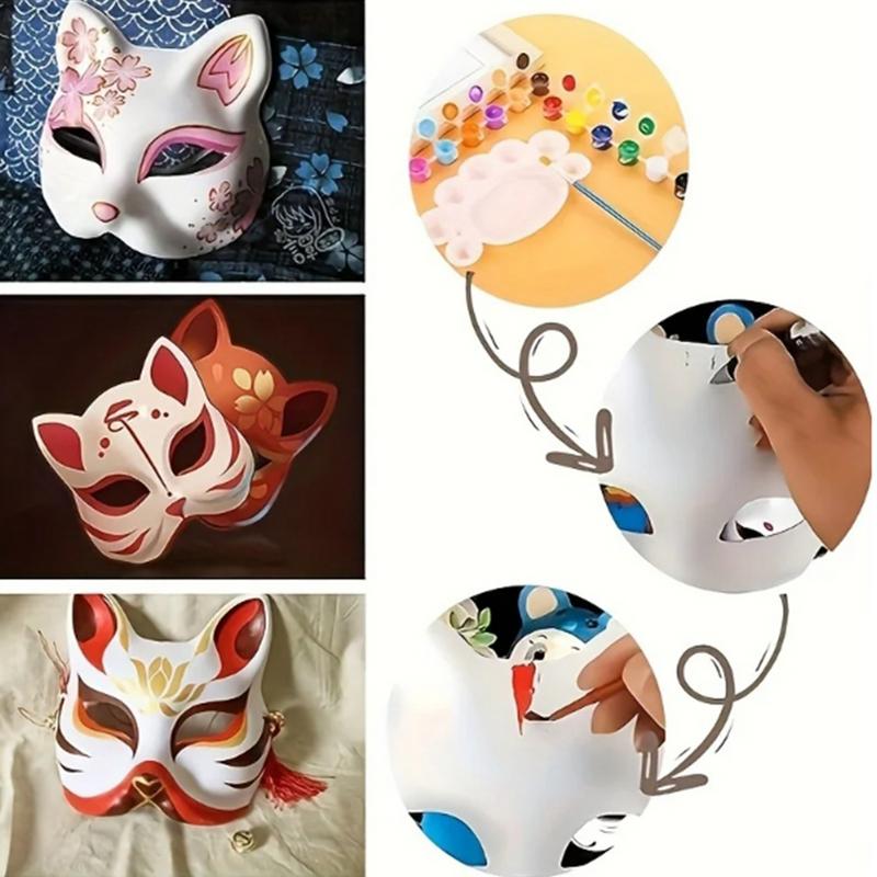 Unpainted Car Masque Paintable Blank Masques Half Face Cover Craft Masque Costume Accessories For Halloween Carnival Costume