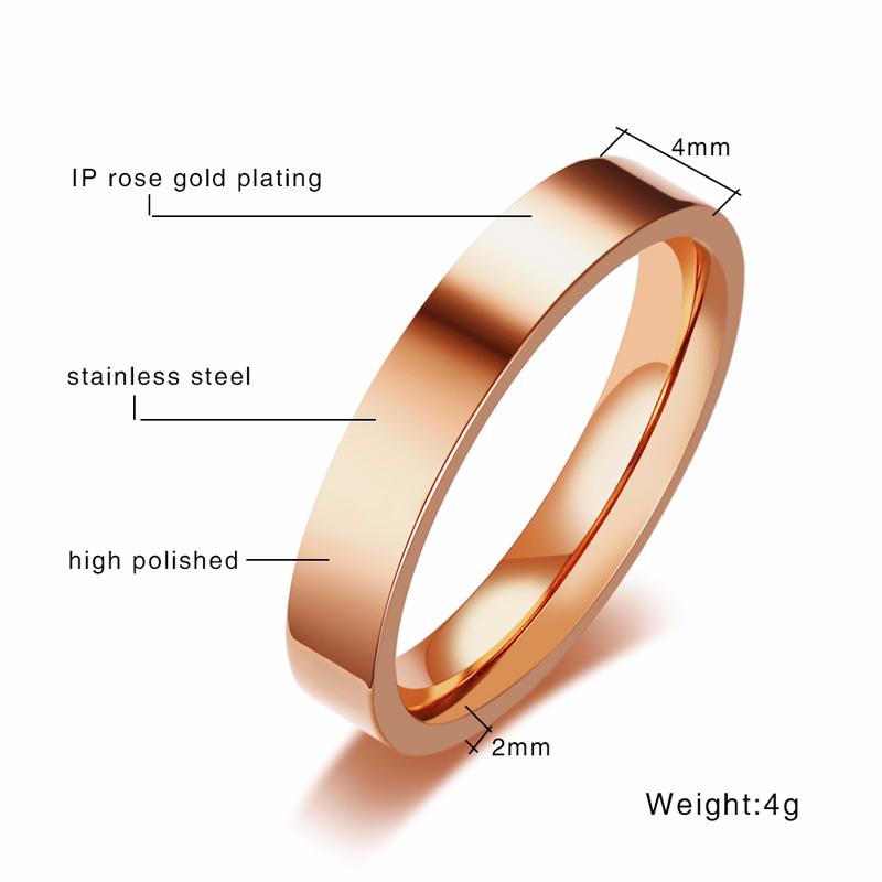 Chic Simple Women Rings Stainless Steel Plain Band 2/4/6/8/10mm Tube Shape Ring Candid Jewelry