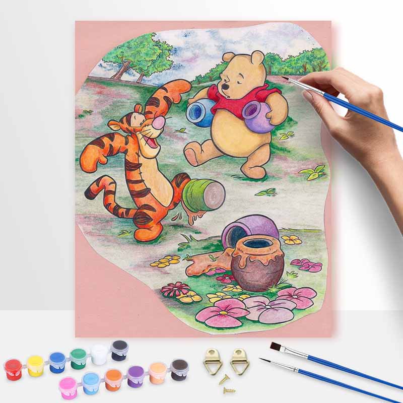 Disney Winnie The Pooh Tigger Painting Kit Home Wall Decor Handmade Gift Art Crafts Supplies DIY Drawing Set Room Decoration Wall Hanging