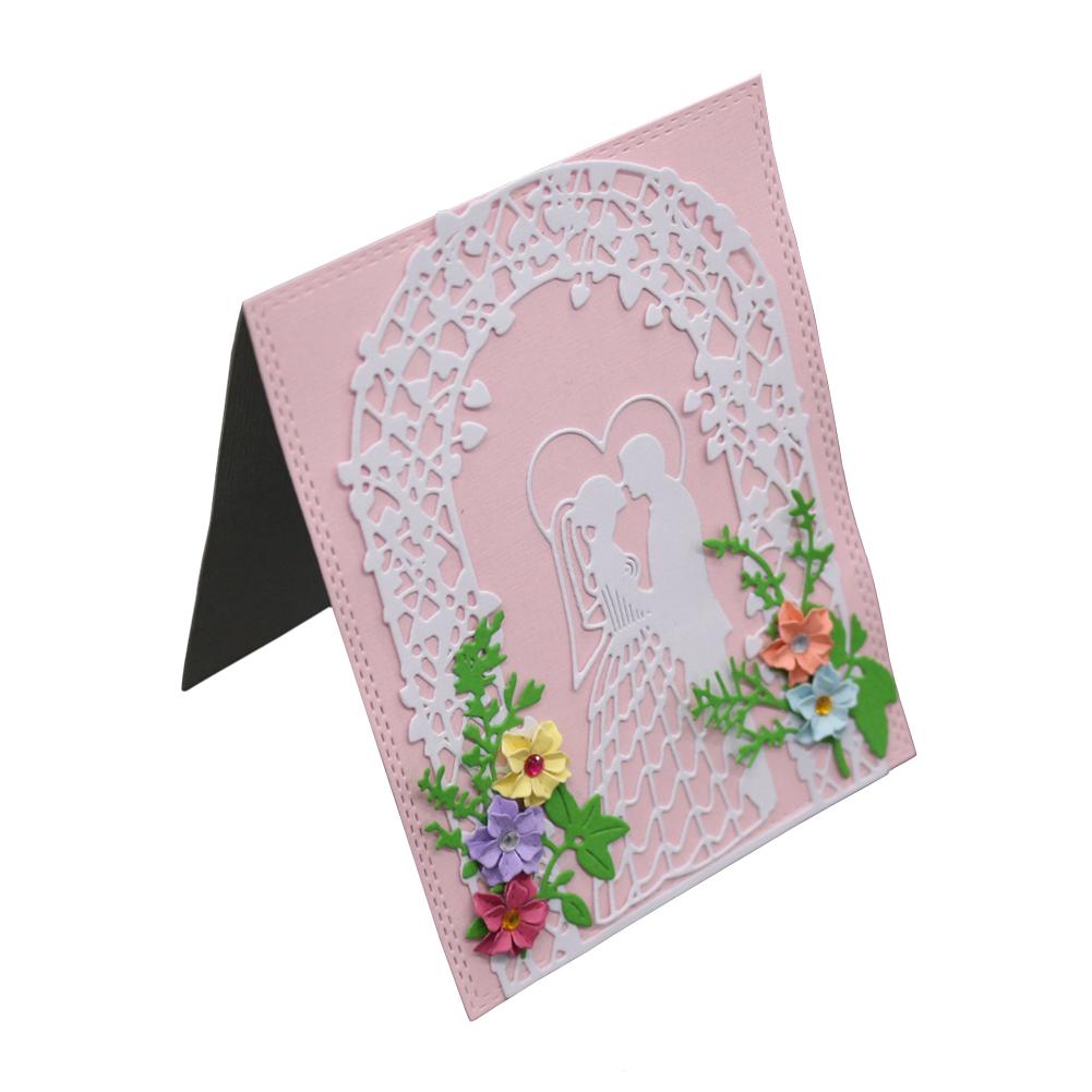 Couples Under the Arch Frame Metal Silvery Stencil Embossing Cutting Dies For Diy Scrapbooking Paper Album Cards Making