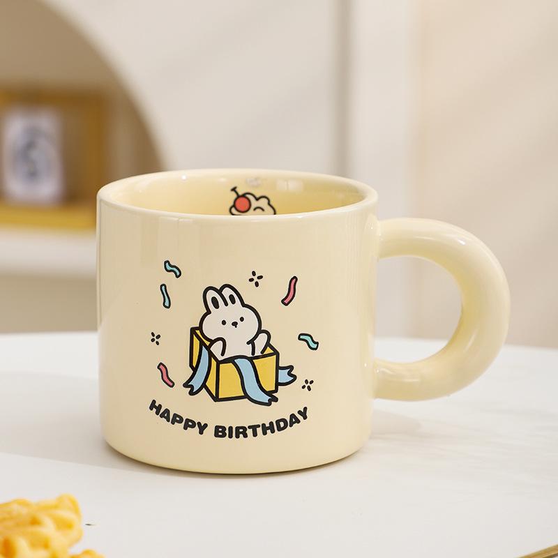 Creative Cute Rabbit Ceramic Cup Mug Coffee Cup Household Breakfast Cup Couple Pair Cup Tea Cup Drinking Cup