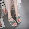 Fashion Sandals Woman Platform Roman Butterfly Shoes Green 2024 Flat-heeled Comfortable Strappy Orthopedic Summer New Sandals for Women