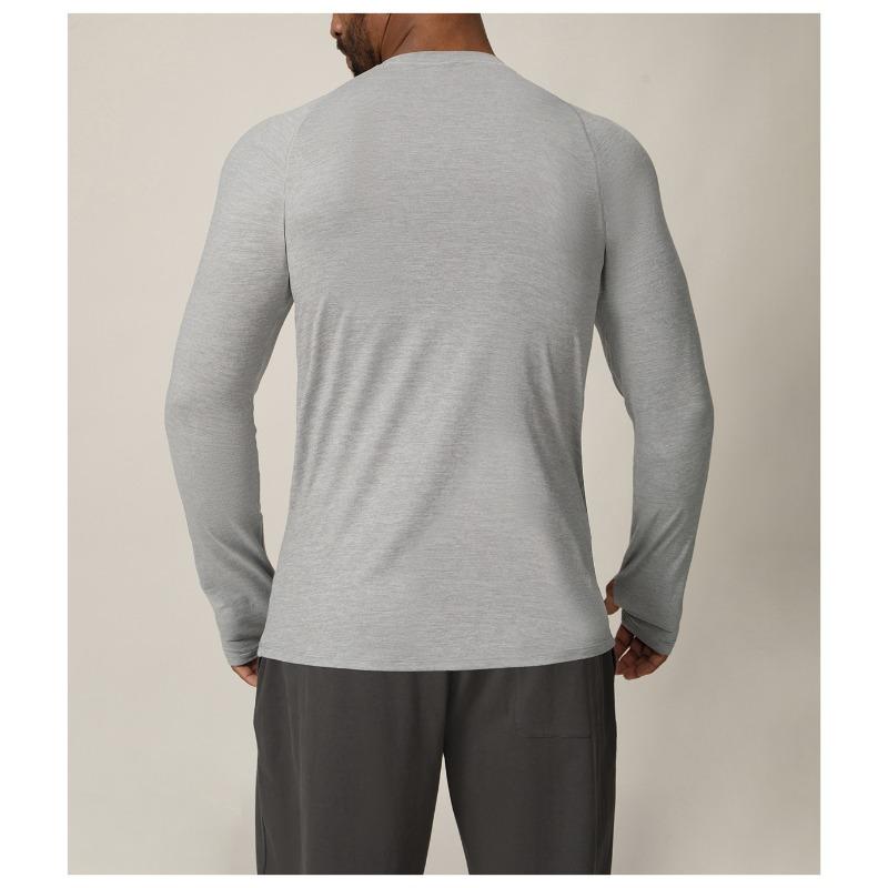 Mens Quick Dry Long Sleeve Sports Fitness Running Training Workout Top