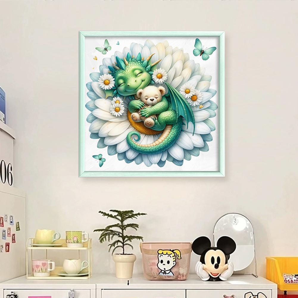 Full Embroidery Eco-cotton Thread 11CT Printed Dragon Cross Stitch Kit 50x50cm