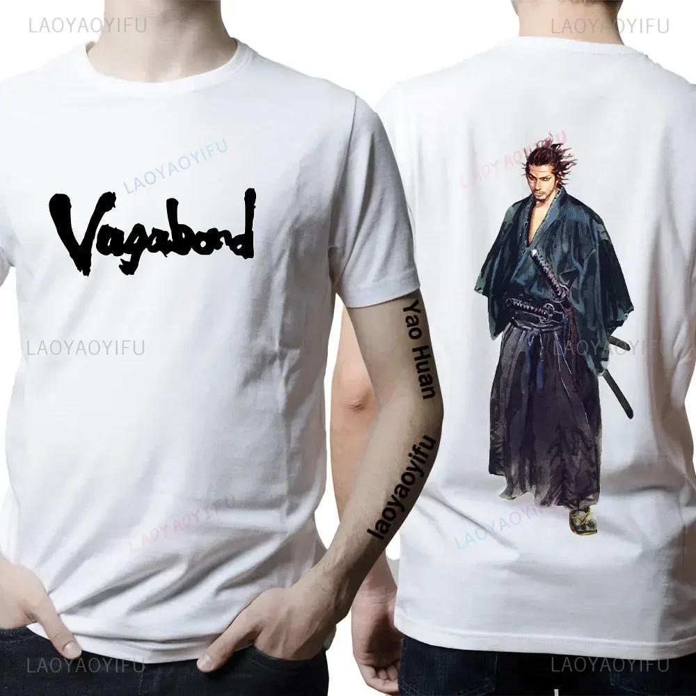Japan Harajuku Anime Vagabond T Shirt Sasaki Kojiro and Miyamoto Musashi Manga Print T-Shirt Men Woman T Shirts Tops Unisex