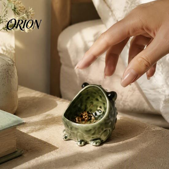 Handcrafted Home Decor Cute Big Mouth Frog Ceramic Candy Dish & Key Bowl for Entryway Table, Frogs Artistic Animal Sculpture Bowl, Decorative Figurine