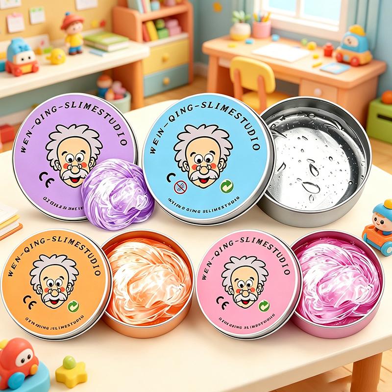 Liquid Glass Thinking Putty Non Newtonian Fluid Transparent Slime Stress Relief Toy,Clear Crystal Clay Gift,Squeeze Squishy Toy
