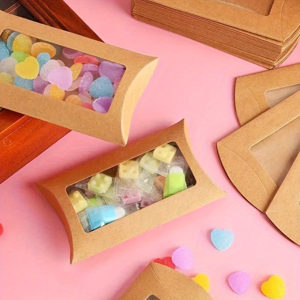 35pcs Creative Pillow Window Wedding Candy Boxes Exquisite Compact Gift Boxes Kraft Paper Box Cookie Box Packaging Box Wedding Gift Box Wedding Stuff