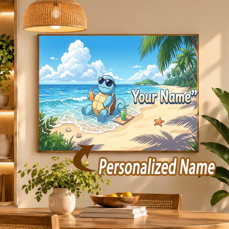 Squirtle Custom Name Diamond Painting Personalized 5D Full Drill DIY Diamond Art Home Decor
