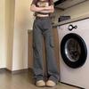 Women's High-Waisted Gray Flared Cargo Pants - Spring 2025 Collection