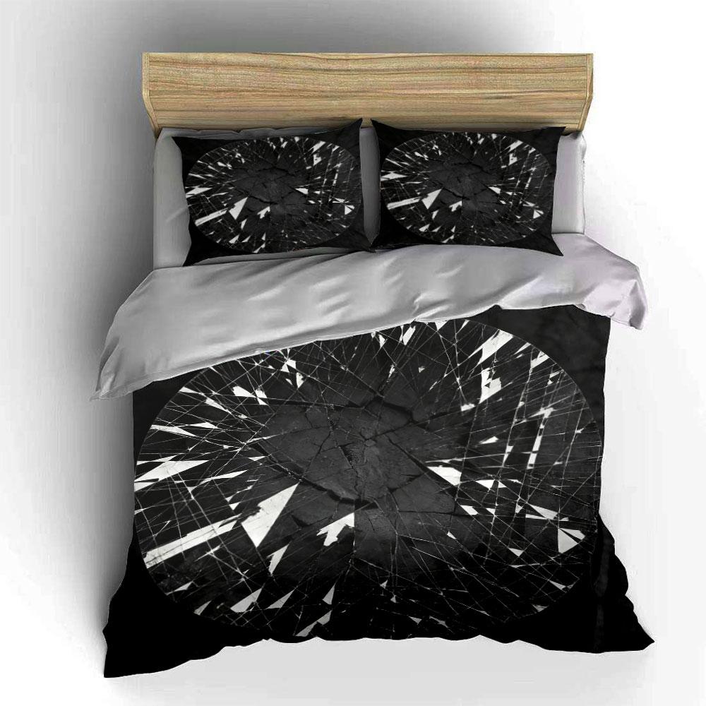 Cracked Pattern Decor Set Soft Comfortable Duvet Cover Bedding Set Included 1*Duvet Cover & 2*Pillowcases, Gift