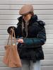 Women's Hooded Long Sleeved Slim Zipper Pocket Winter Jacket