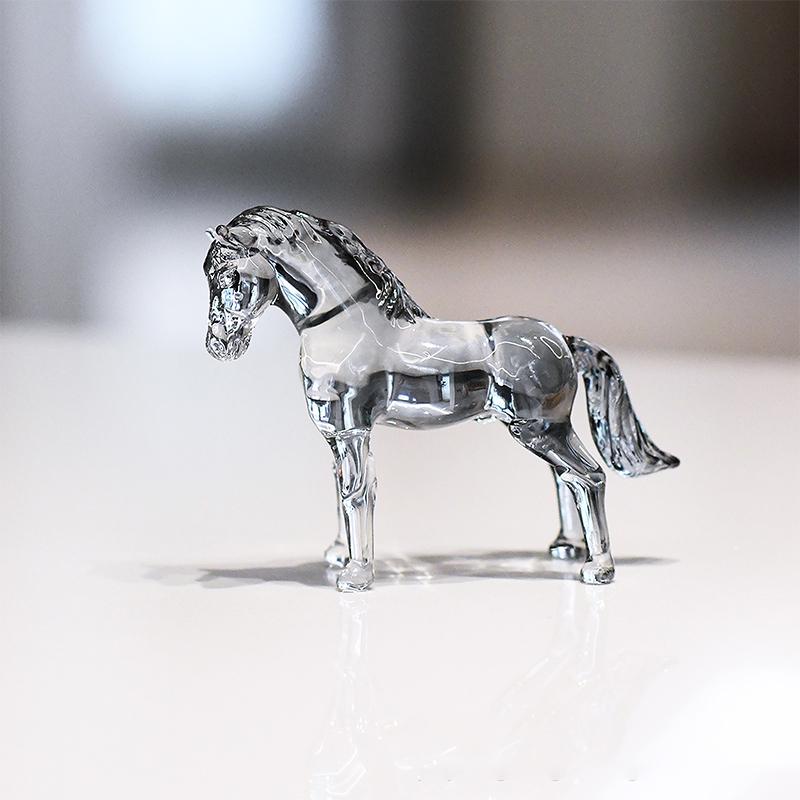 2026 Zodiac Horse Statue Feng Shui Collection Crystal Light Luxury Horse Sun Catcher Ornament Home Desktop Decoration