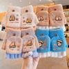 Cold-Proof Capybara Winter Flip Gloves Thickened Kids Knitted Mitten Half Finger Gloves  Writing
