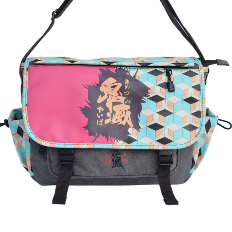 Borsa One Piece Totoro Demon Slayer con Stampa Cartoni Animati per Uso Quotidiano Uomo