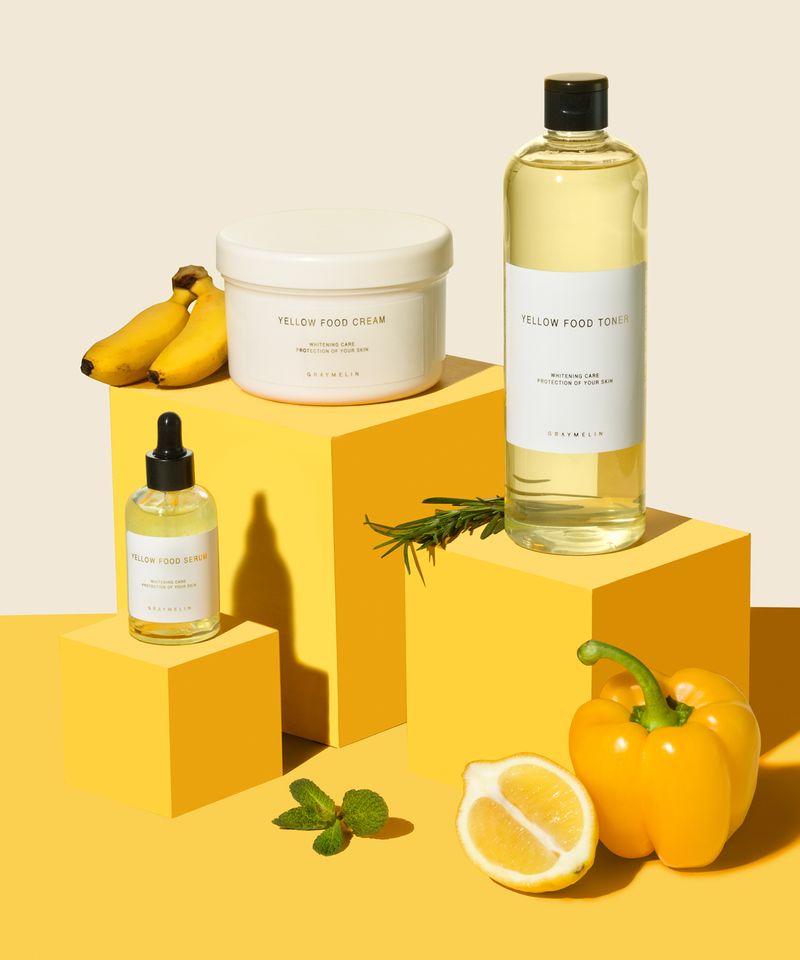 [SET][Whitening Functional] Yellow Food Whitening Nourishing Skincare 3-Piece Set (Toner 500ml + Serum 50ml + Cream 500g)
