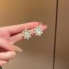 Korean Style S925 Sterling Silver Cat's Eye Stone & Pearl Oval Earrings - Retro Court Trendy Ear Studs