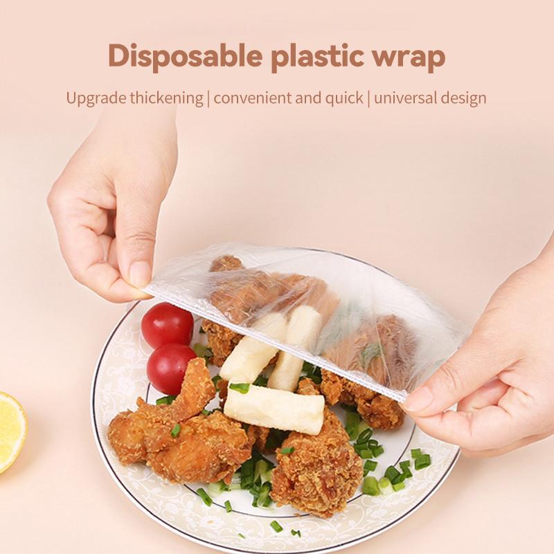 Disposable Food Cover Plastic Wrap Elastic Lids For Fruit Bowls Cups Fresh Saver