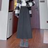 Woolen Korean Style Mid-Length A-line Skirt for Women - Autumn/Winter, Warm, Loose Fit, Hip-Hugging Split Design
