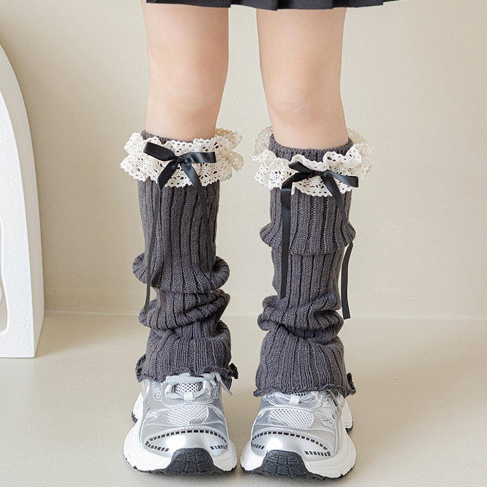 Harajuku Einfarbig Kinder Spitzenstulpen Spitzenbesatz Süßer Stil Fußbedeckung Gestrickt Lolita-Stil Socken Lolita-Stil