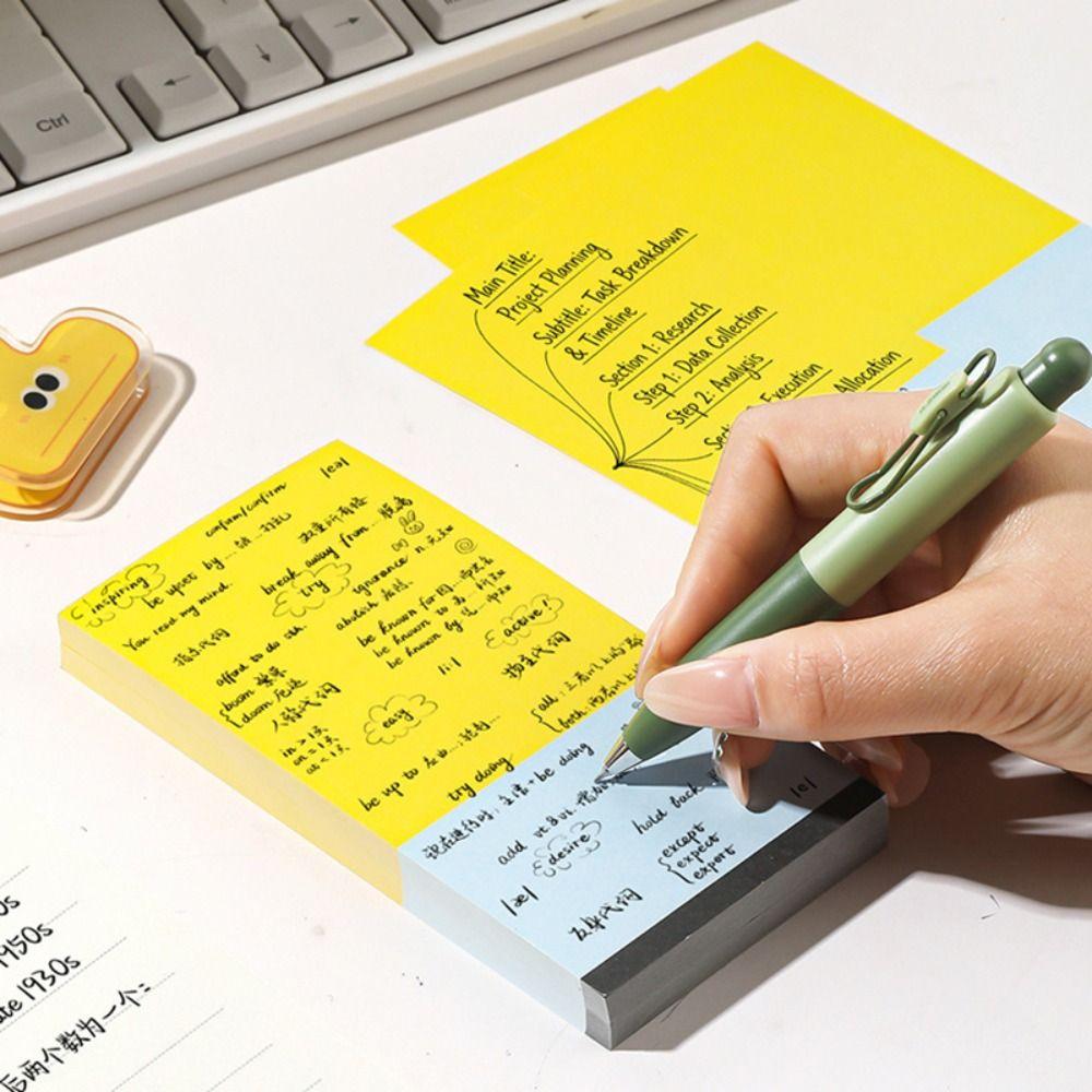 50/100Sheets Non-sticky Writing Notepad Color-blocking Message Paper Memo Pad  Students