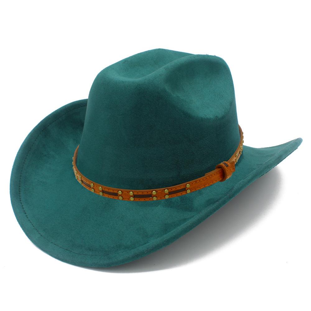 Multi-color Optional High-quality One-word Top Classic Simple Western Cowboy Hat Tan Leather Rivet Accessories Top Hat