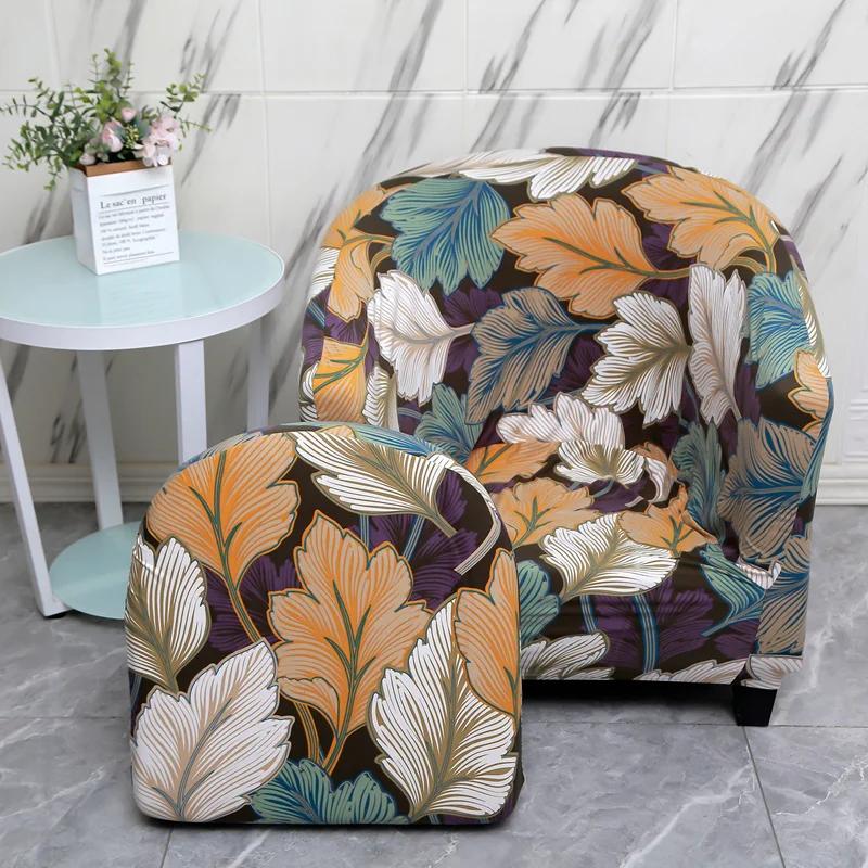 Stretch Club Chair Covers Printed Armchair Cover for Bar Counter All-inclusive Slipcover Washable Tub Couch Cover Home Decor