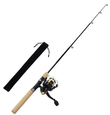 VILTAGE Fishing Rod Set [Compact Rod, Spinning Reel] 100cm Rod, Line Included, Rod Case Included, Nylon Line Included (Gold)