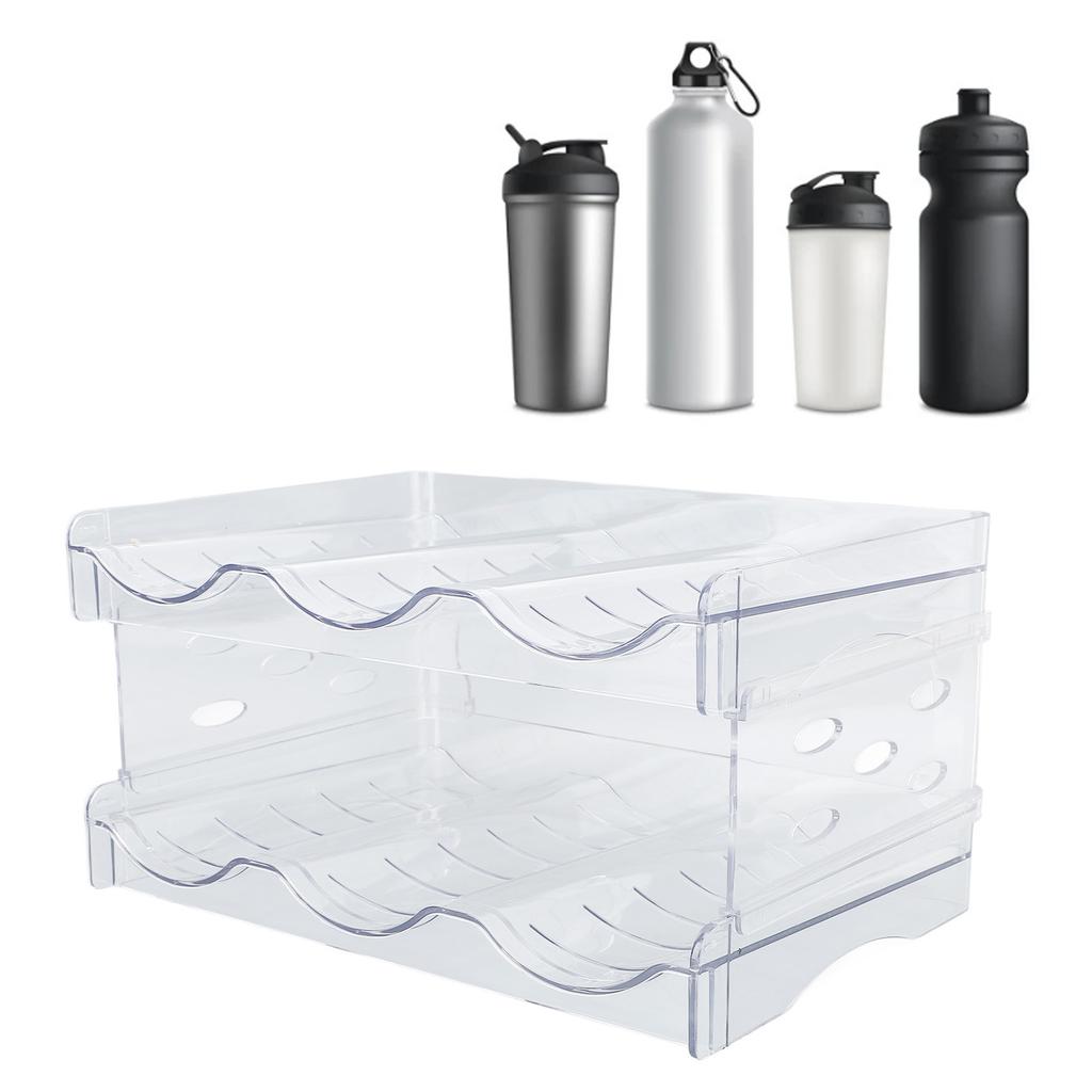 Stohovatelná láhev na vodu   Dvouvrstvý průhledný plastový stojan na šálky na stůl do kuchyňské skříňky