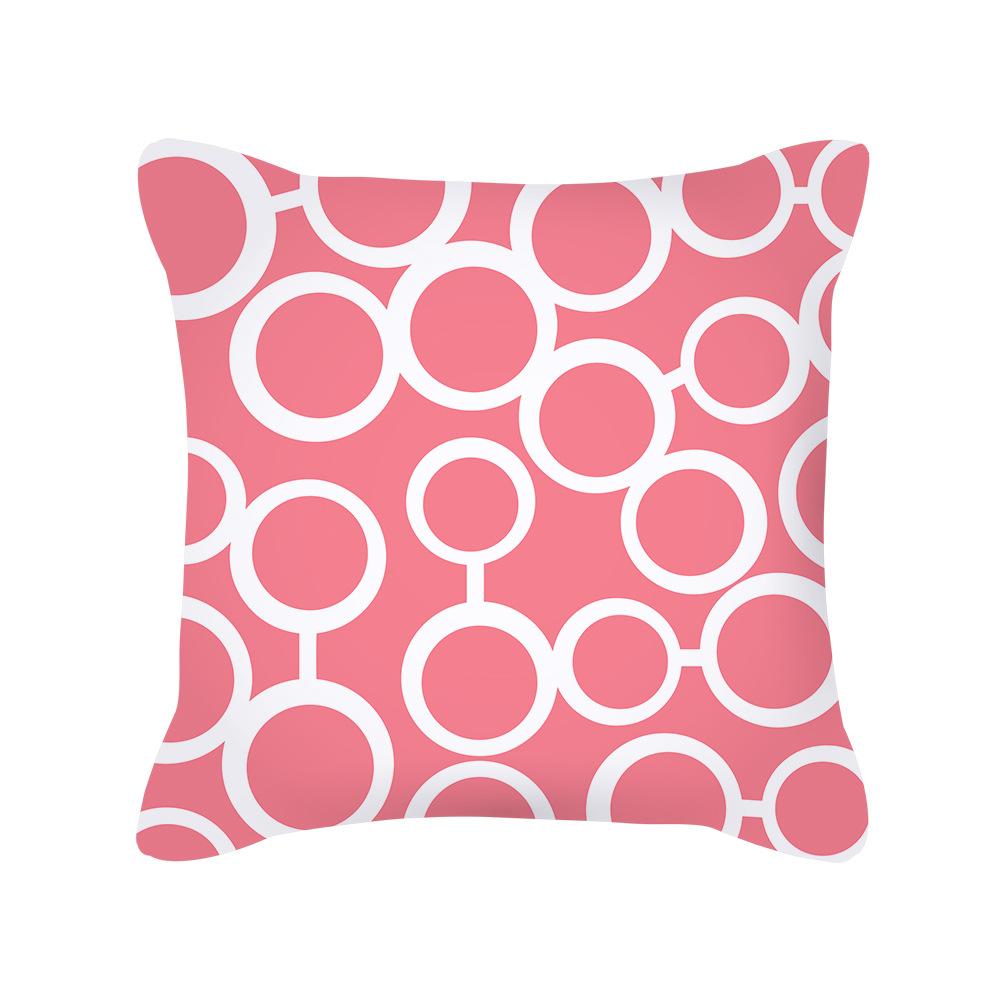 Furniture Life Peach Skin Velvet Pillow Cover Nordic Style Geometric Pattern Office Sofa Cushion Cover
