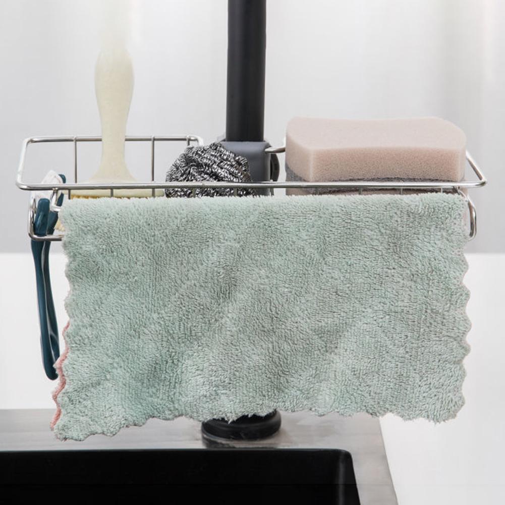 Sponge Holder Over Faucet Kitchen Sink Caddy Organiser Adjustables Stainless Steel Sponge Holder for Kitchen Sink