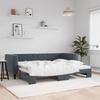 VidaXL Daybed with Pull-out Bed Dark Grey 80x200 Cm Velvet, Sofa Bed, Comfortable Sofa Bed, Pull-out Daybed, 3196685