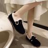Fashion Retro Fashion Warm Shallow Mouth Casual Short Plush Flat Shoes for Women 2025 Winter New Soft Comfortable Versatile Cotton Shoes