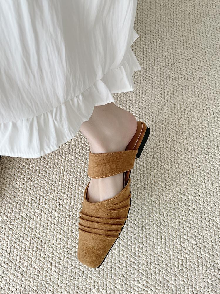 Fashion Fashion Sandals New Outdoor Beach Dress Slides Flats Mules Shoes Women Suede Slingback Slippers Casual Cozy Female Zapatillas