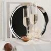 Nordic Light Luxury Round Stainless Steel Tray Fruit Dish Coffee Tea Wine Set Storage Tray Serving Plate Living Room Organizer