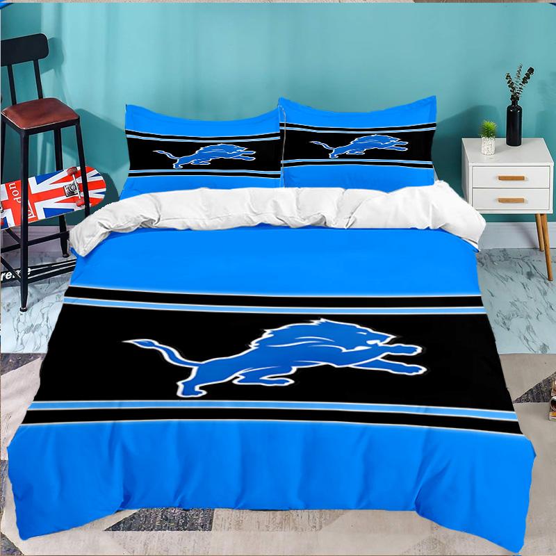 Lions Team 3pcs Bedding Set,Including 1pc Duvet Cover And 2pcs Pillowcases Perfect Gift for Christmas,Ideal for Bedroom, Dormitory