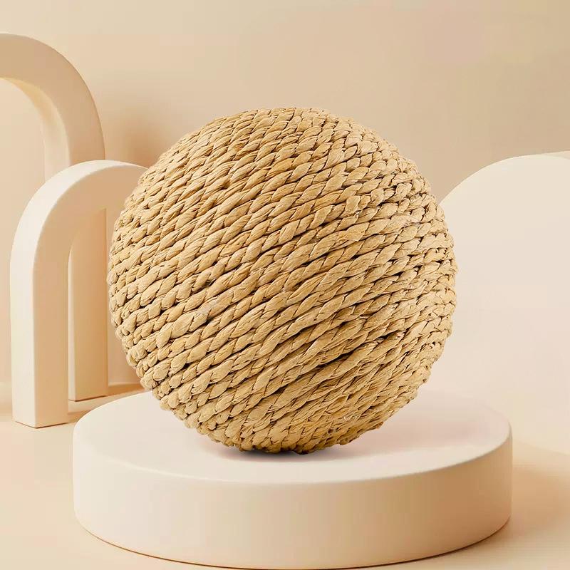 Super Interactive Sisal Cat Scratching Ball Toy Anti-Bite Teething Kitten Cleaning Pet Supplies with Sound for Interactive Fun