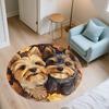 Two Yorkshire Terriers Pattern Round rug,Carpet Rug for Living Room Bedroom Sofa Playroom Decor,Non-slip Floor Mat,Holiday Gifts and Birthday Gifts