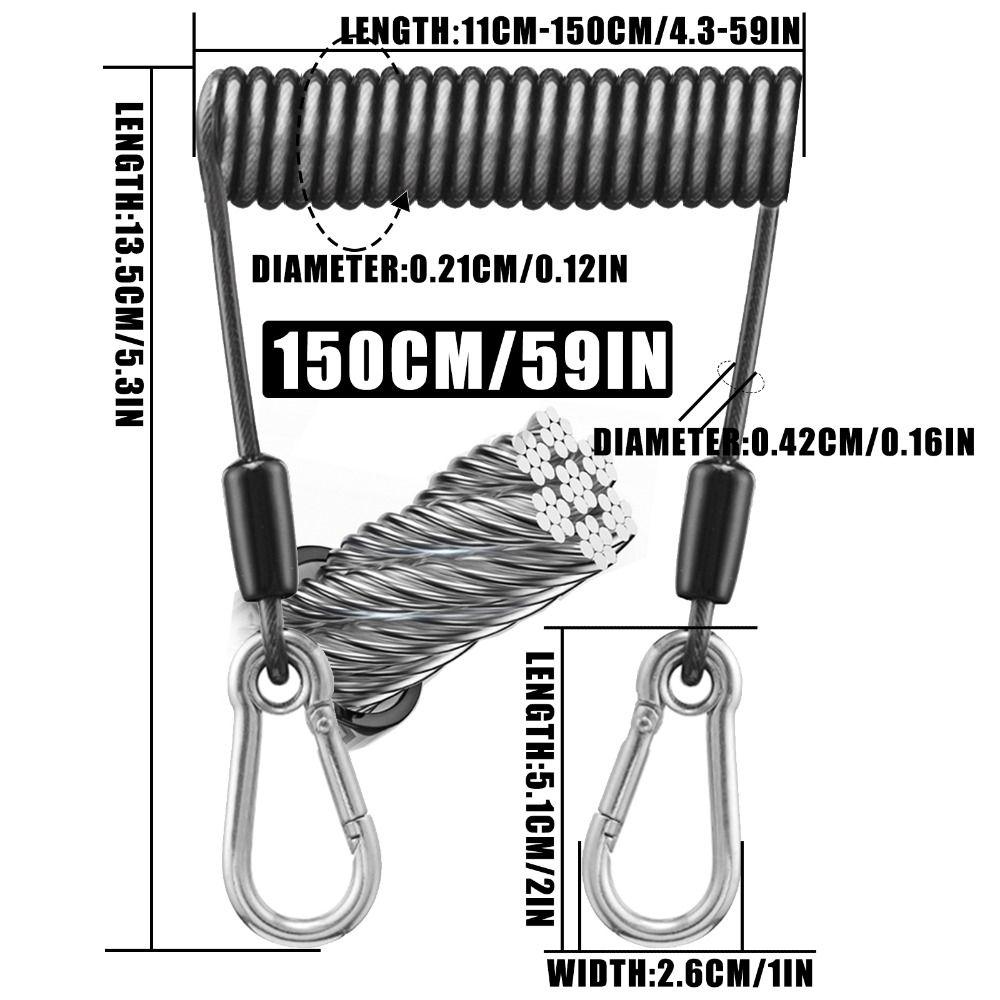 Anti-drop Fishing Safety Rope Telescopic Spring Rope Fishing Fishing Lanyard  Secure Gear Tether