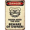 Animal Family Warning Poster On the Wall, Metal Plaque