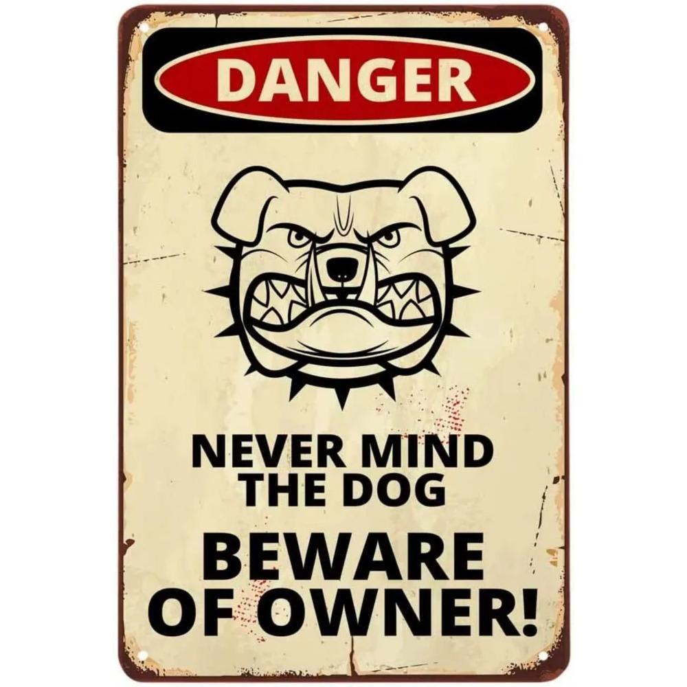 Animal Family Warning Poster On the Wall, Metal Plaque