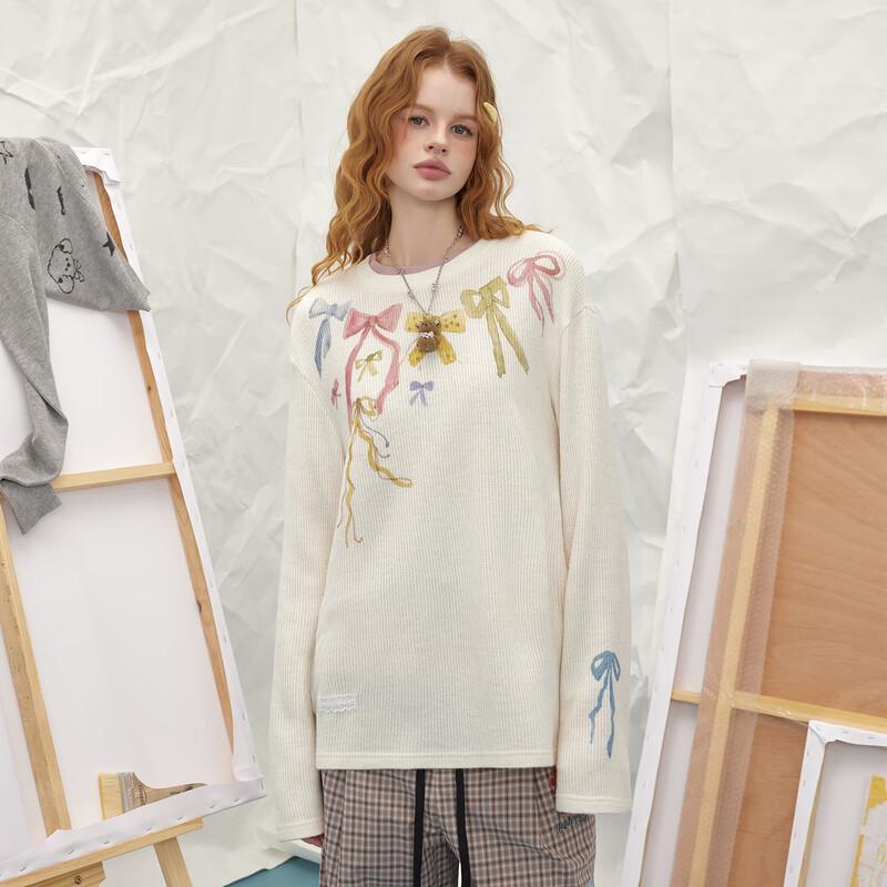 UNIFREE Spring 2026 Sweet Girly Relaxed Fit Round Neck T-shirt