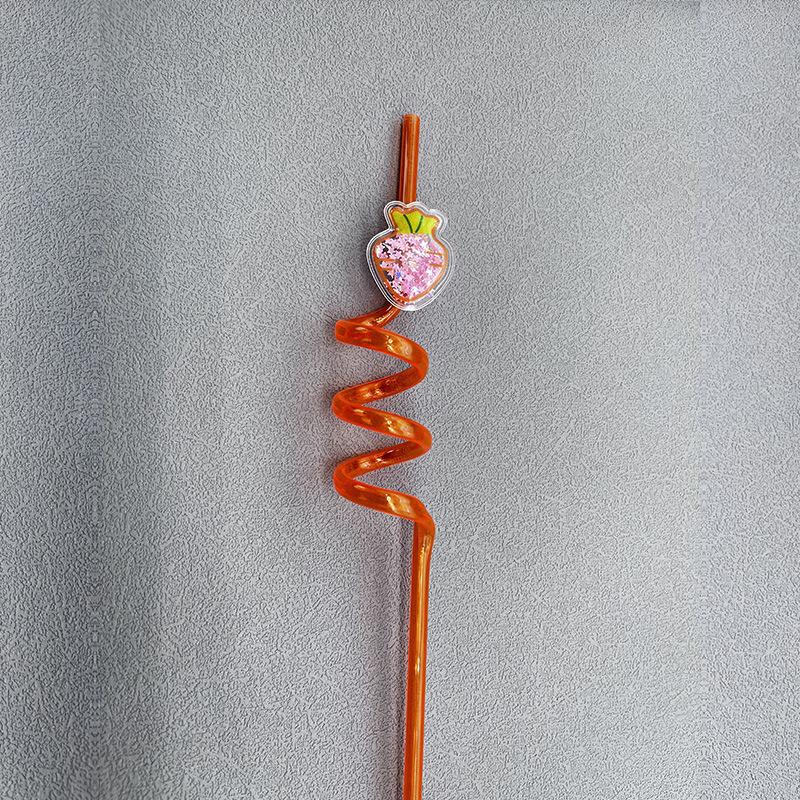 8/16-Pack Fruit-Shaped Straws: Reusable, Food-Grade Plastic Spiral Drinking Straws, Perfect For Birthday Party Decorations