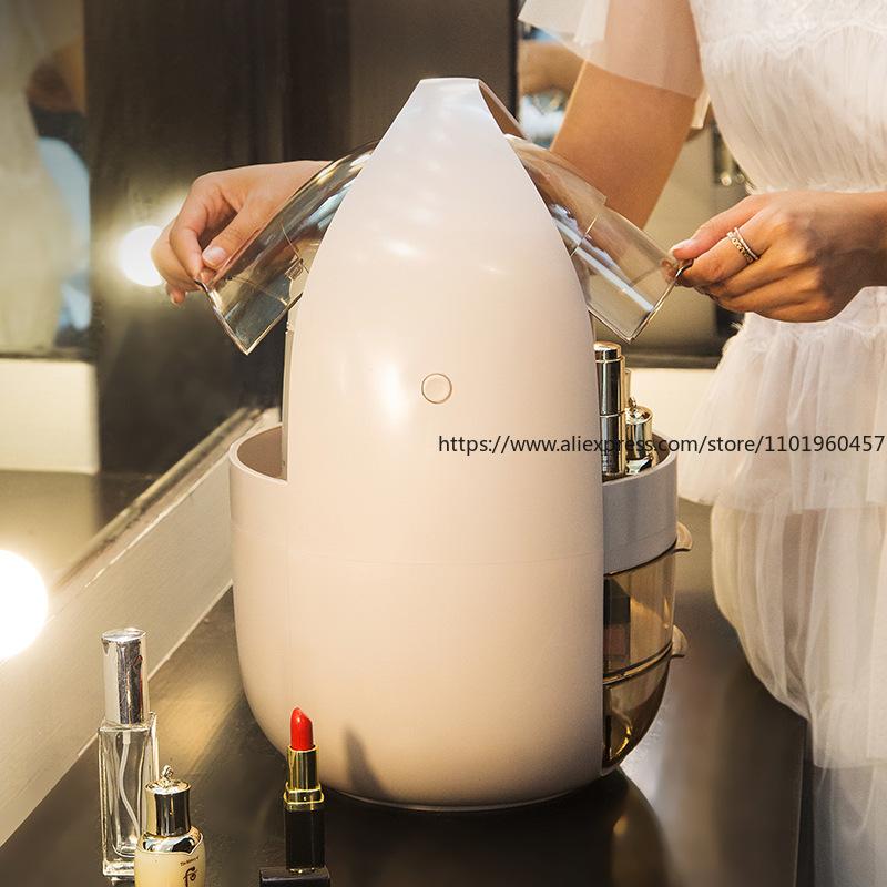 Cosmetic Storage Box Dustproof Organizer Rack for Skincare Vanity Table Top Dorm Home Use