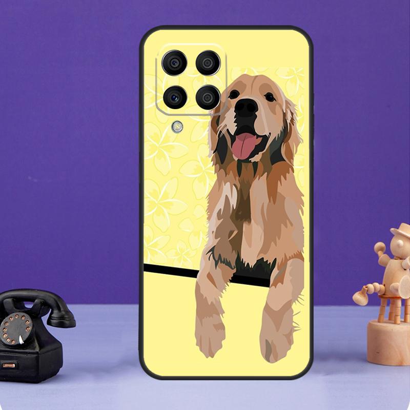 Cartoon Golden Retriever Dog Case For Samsung Galaxy M12 M32 M52 M56 M06 M16 M36 M54 M34 M14 M35 M55 M15 M11 M31 M13 M53