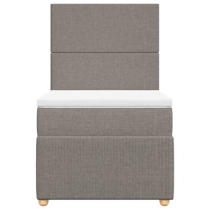 Maison Exclusive - Bed Slat Base with Taupe Mattress 100x200 Cm Fabric