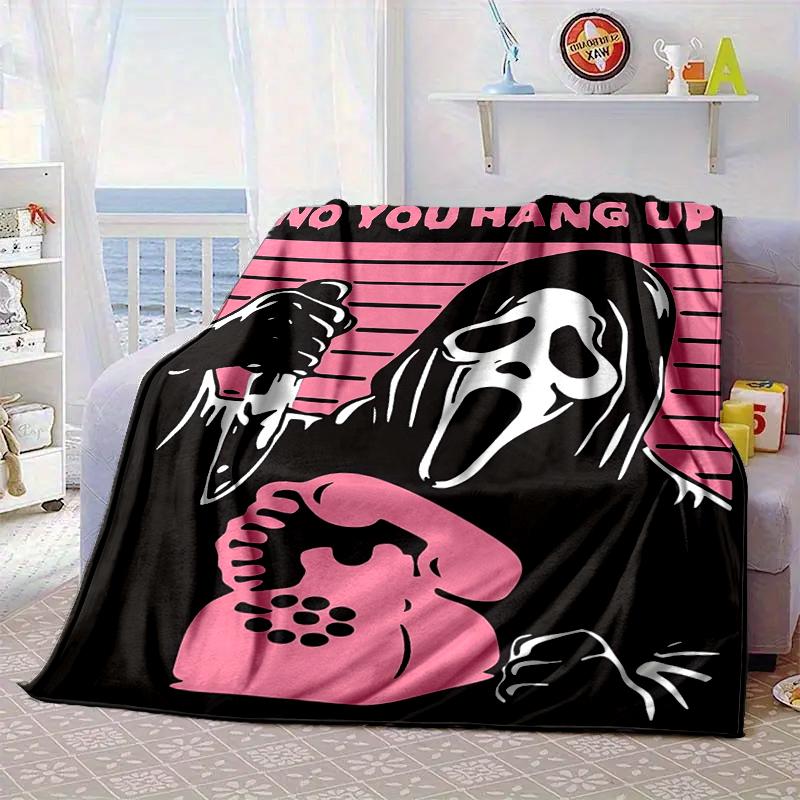 Scr-eam Horror Movie Blanket Flannel Blanket for bed, sofa, Camping, Hiking, Picnic Essentials, gift for family Fan gifts